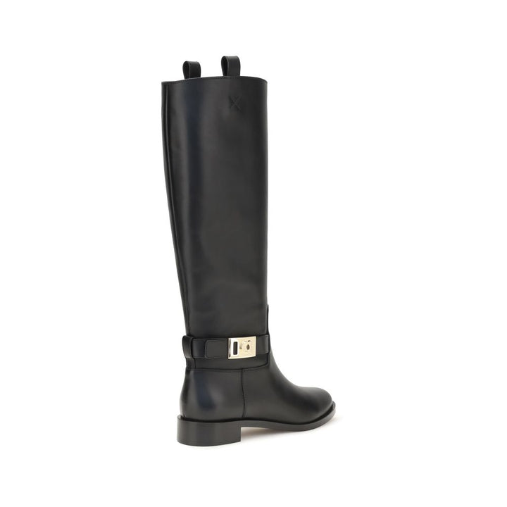 Black Calf Leather Bos Taurus Boots Ferragamo