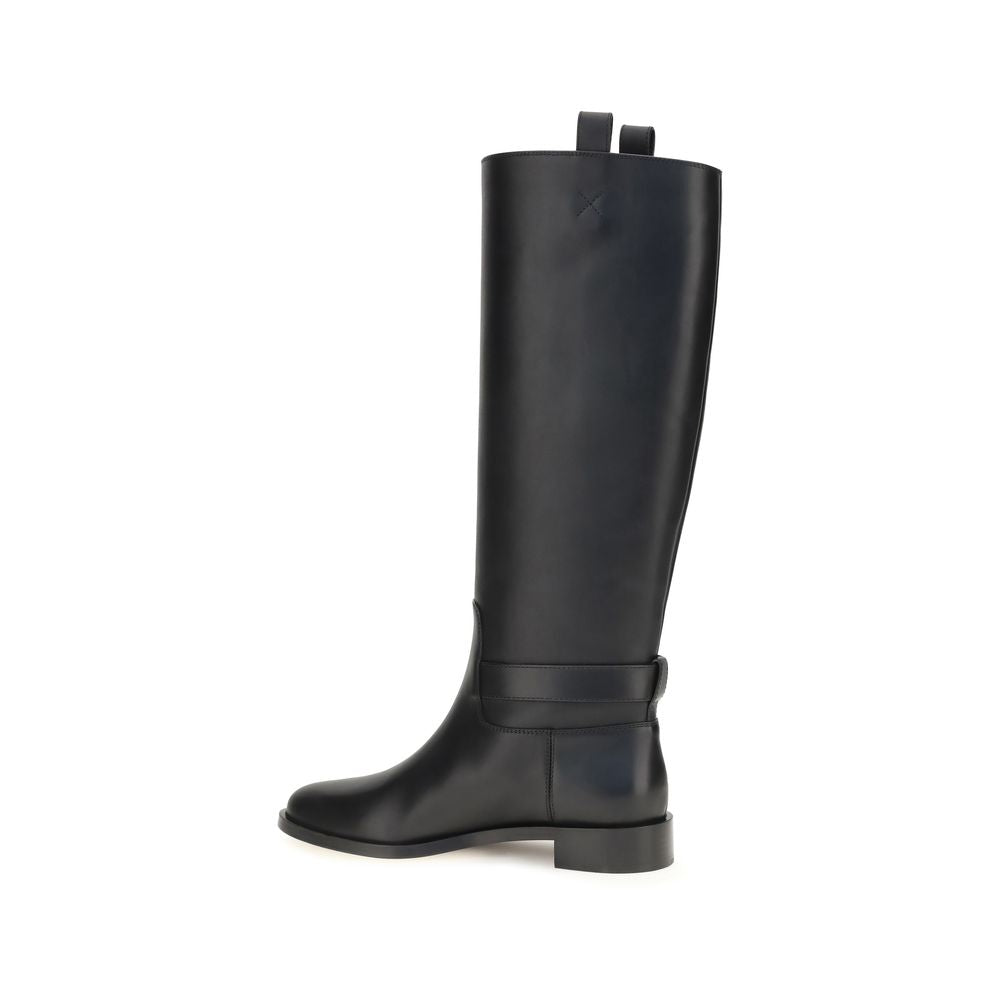 Black Calf Leather Bos Taurus Boots Ferragamo