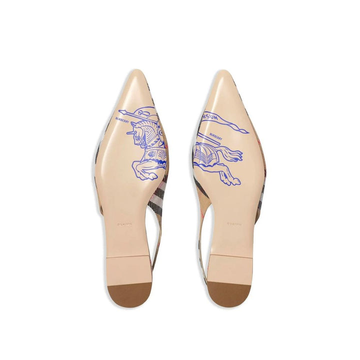 Brown Fabric Ballet Flats Burberry