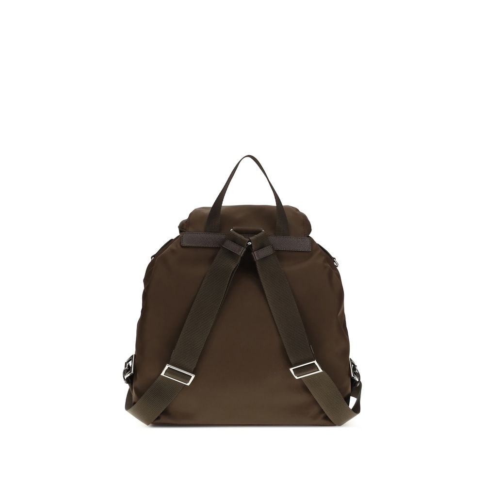 Brown Recycled Polyamide Backpack Prada