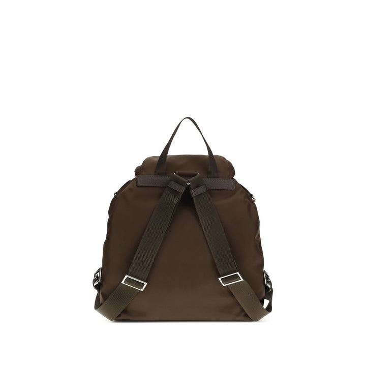Brown Recycled Polyamide Backpack Prada