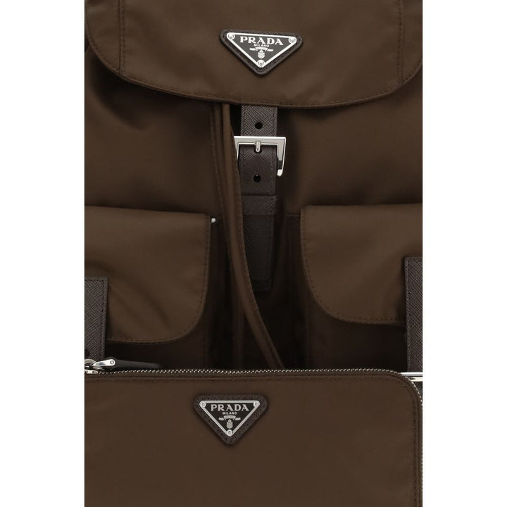 Brown Recycled Polyamide Backpack Prada