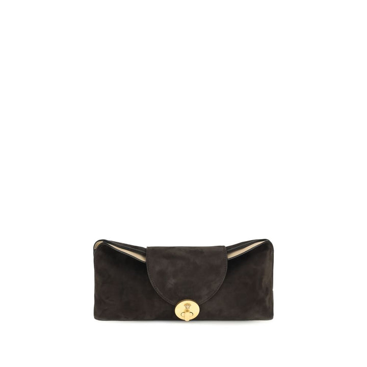 Brown Calf Leather Bos Taurus Clutch Bag Versace