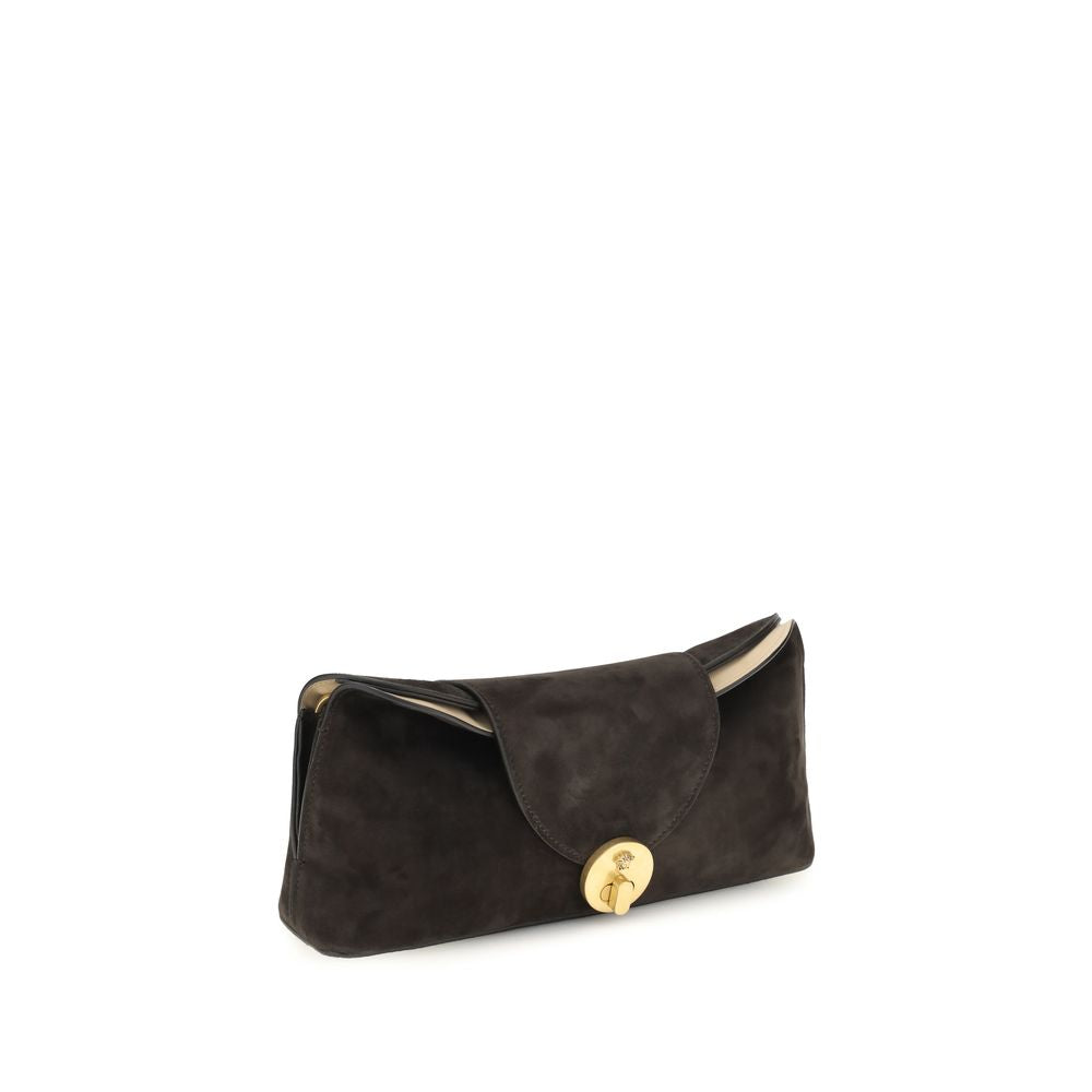Brown Calf Leather Bos Taurus Clutch Bag Versace