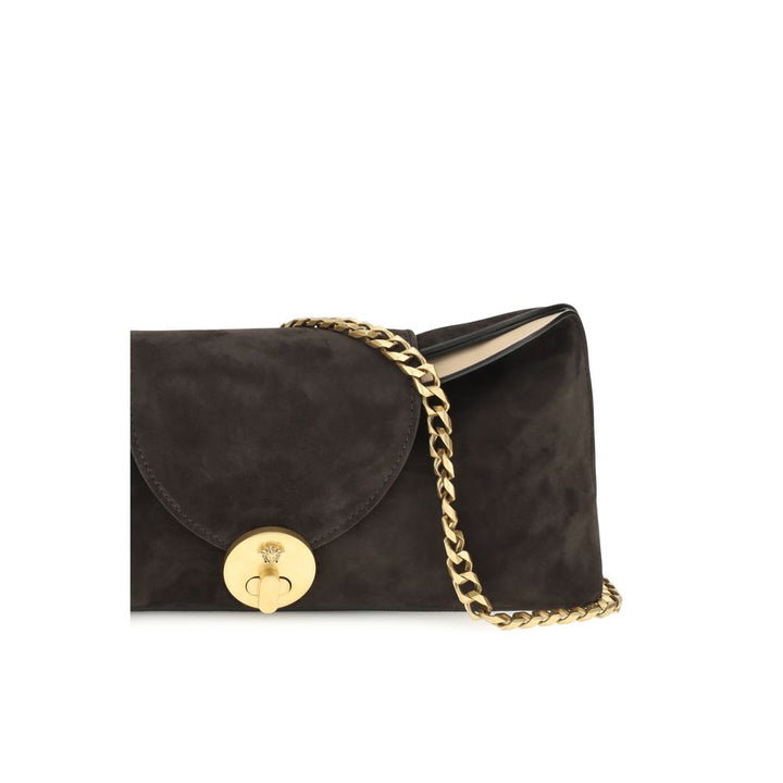 Brown Calf Leather Bos Taurus Clutch Bag Versace