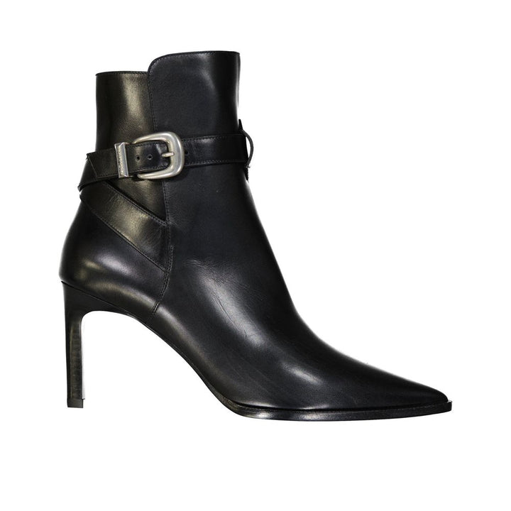 Black Calfskin High Heel Boots Celine