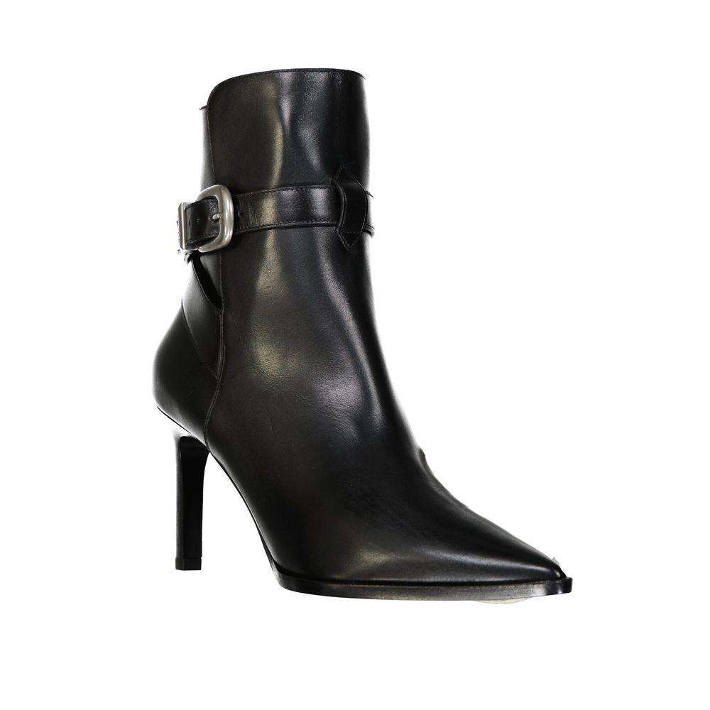 Black Calfskin High Heel Boots Celine