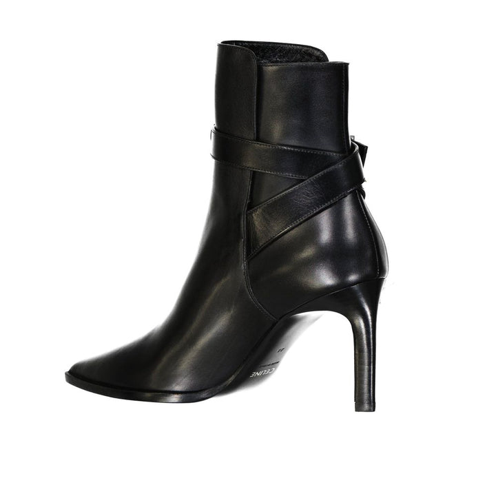 Black Calfskin High Heel Boots Celine