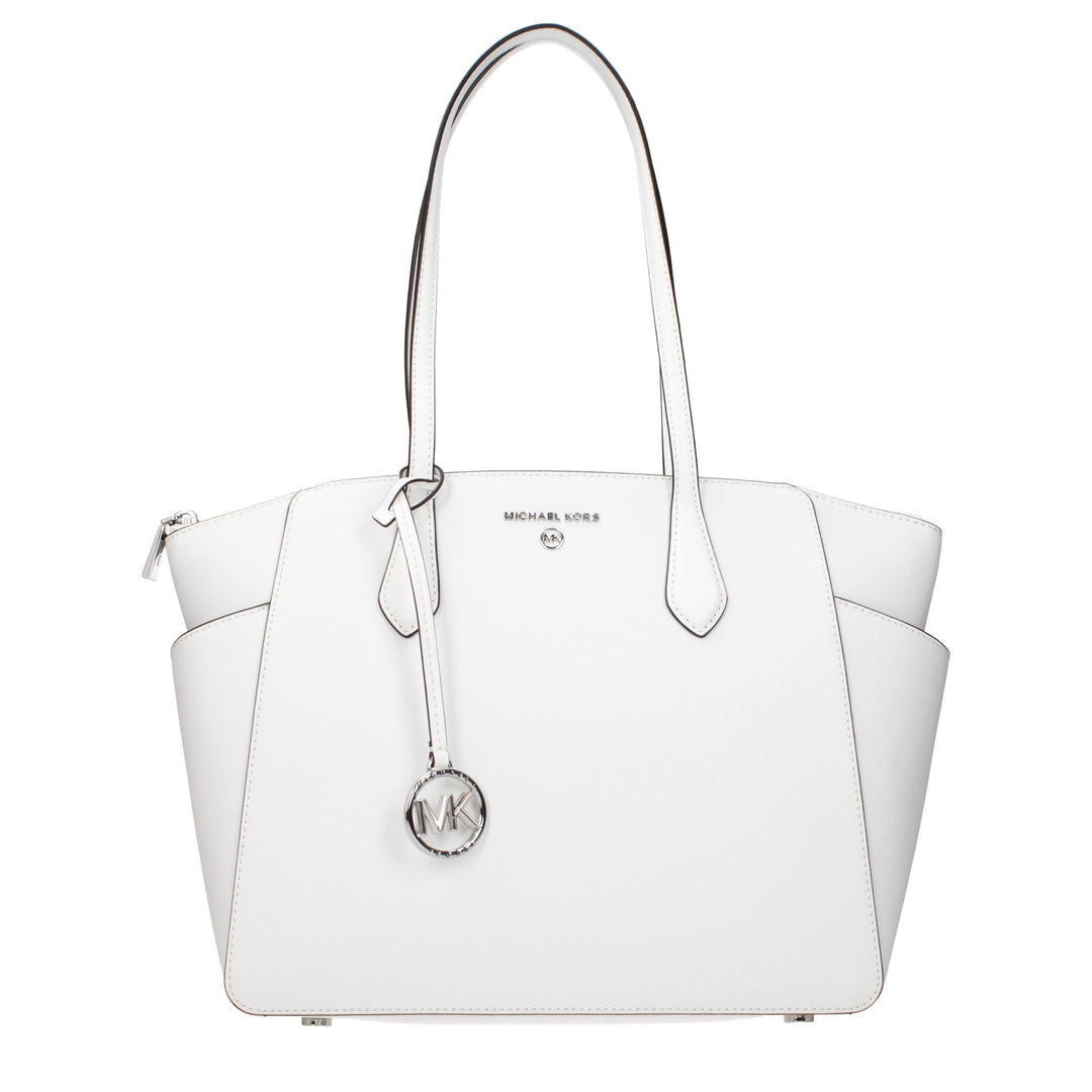 White Leather Shoulder Bag Michael Kors