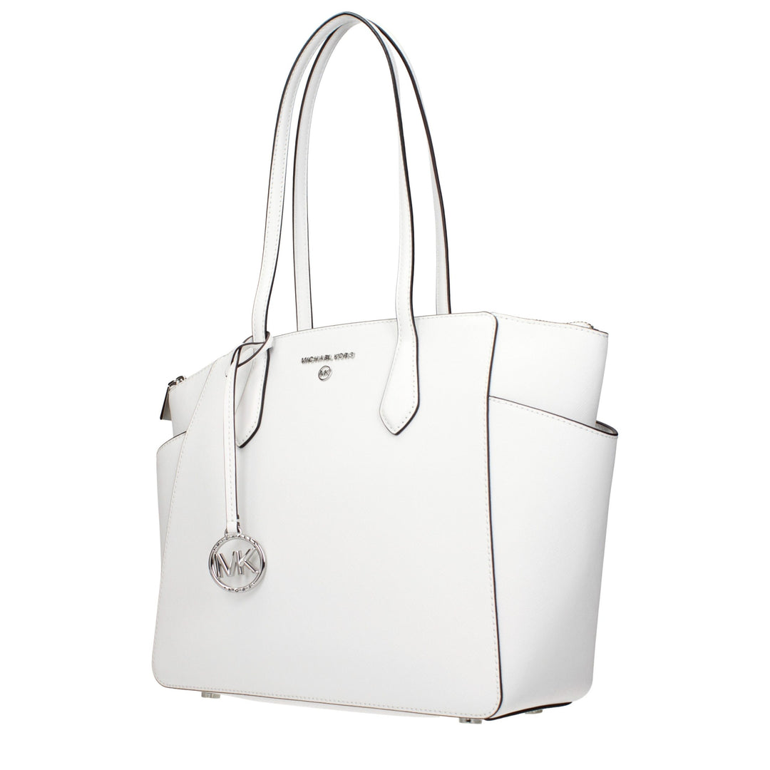 White Leather Shoulder Bag Michael Kors