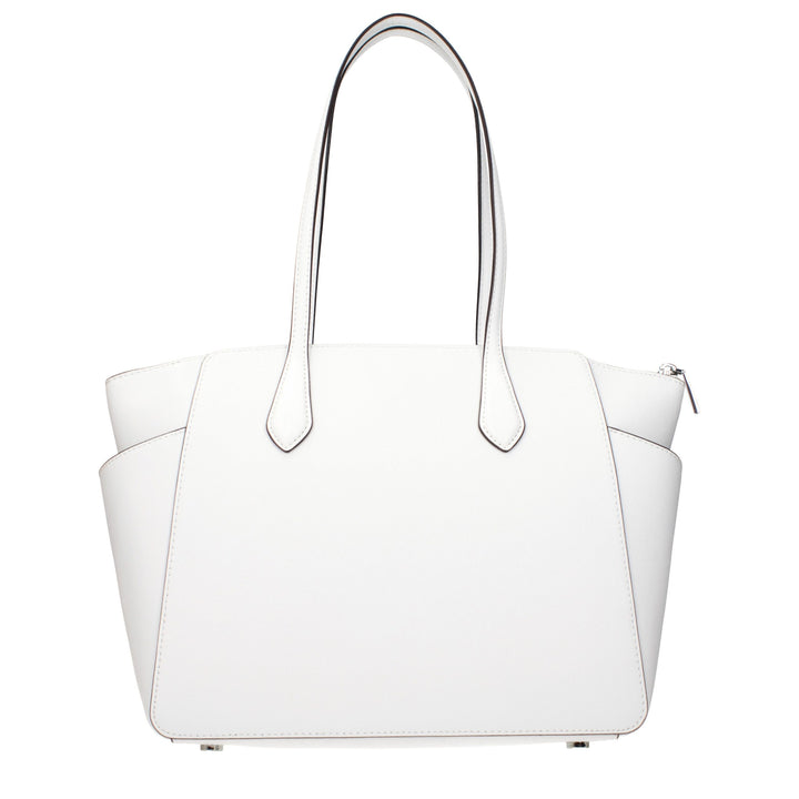 White Leather Shoulder Bag Michael Kors