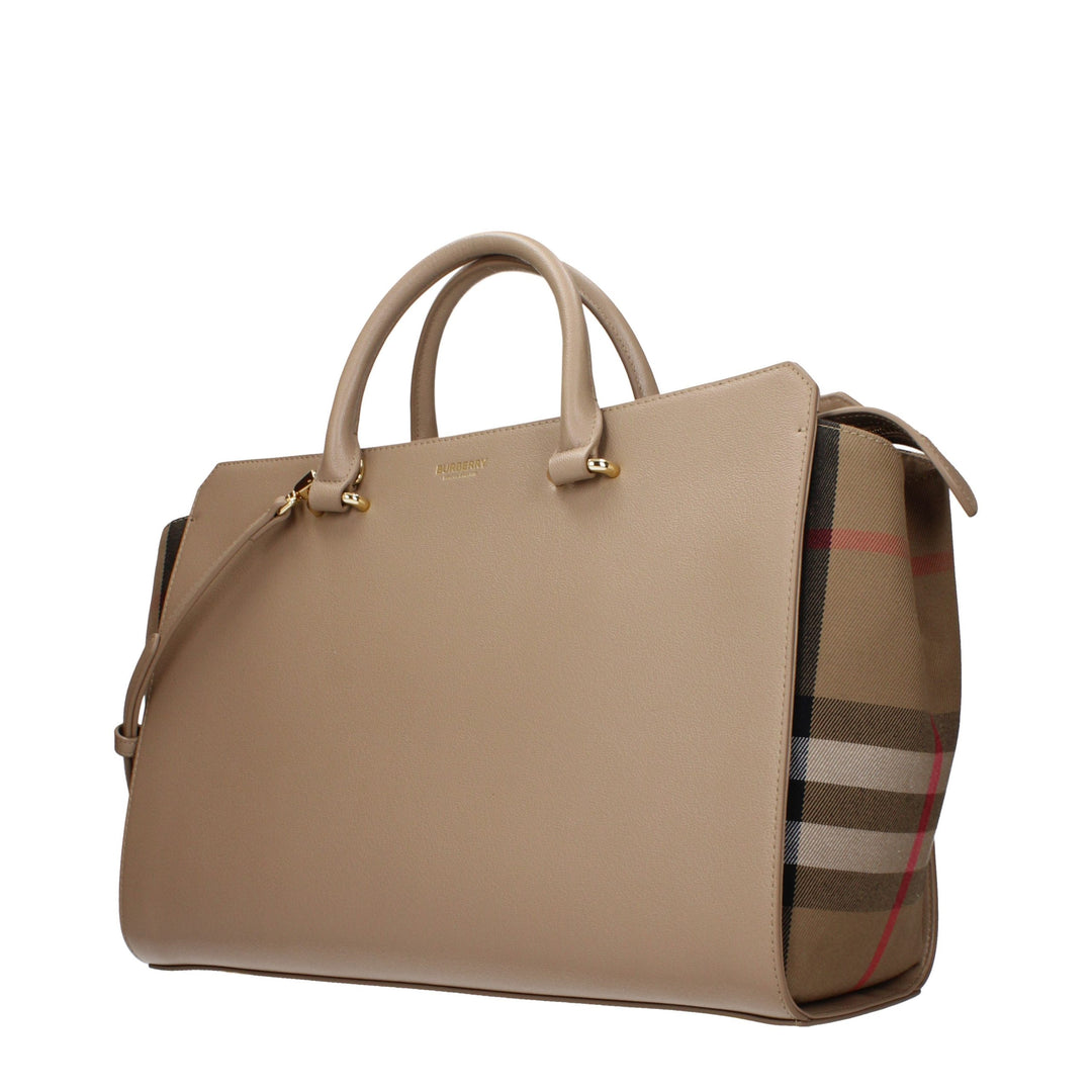Beige Leather Handbag Burberry