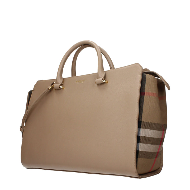 Beige Leather Handbag Burberry