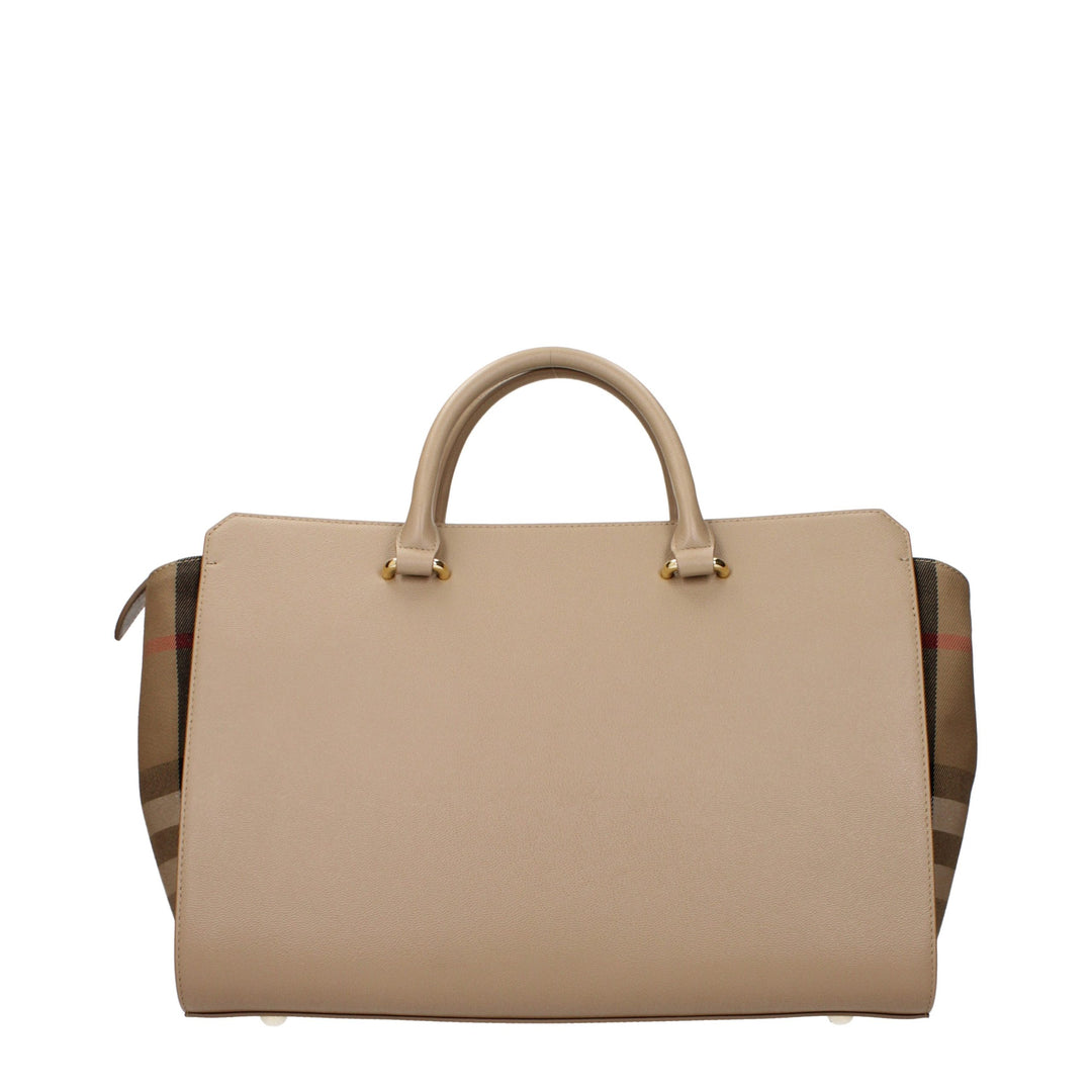 Beige Leather Handbag Burberry