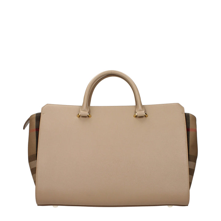 Beige Leather Handbag Burberry