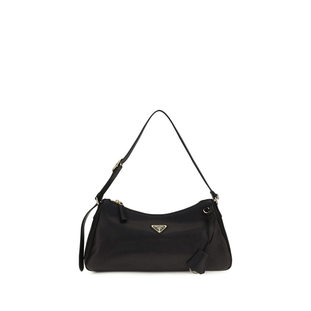 Black Calf Leather Bos Taurus Shoulder Bag Prada