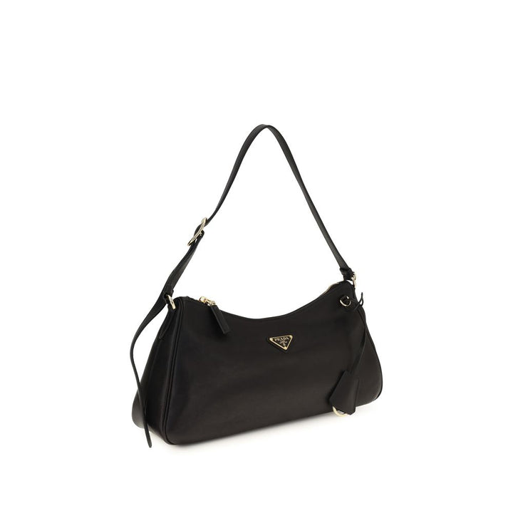 Black Calf Leather Bos Taurus Shoulder Bag Prada