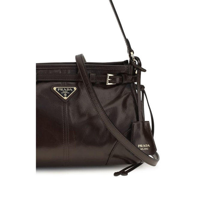 Brown Calf Leather Bos Taurus Handbag Prada