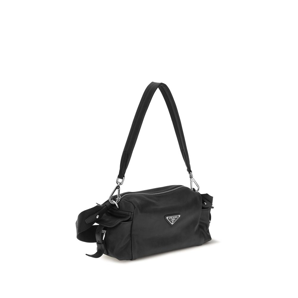 Brown Napa Leather / Calf Bos Taurus Shoulder Bag Prada