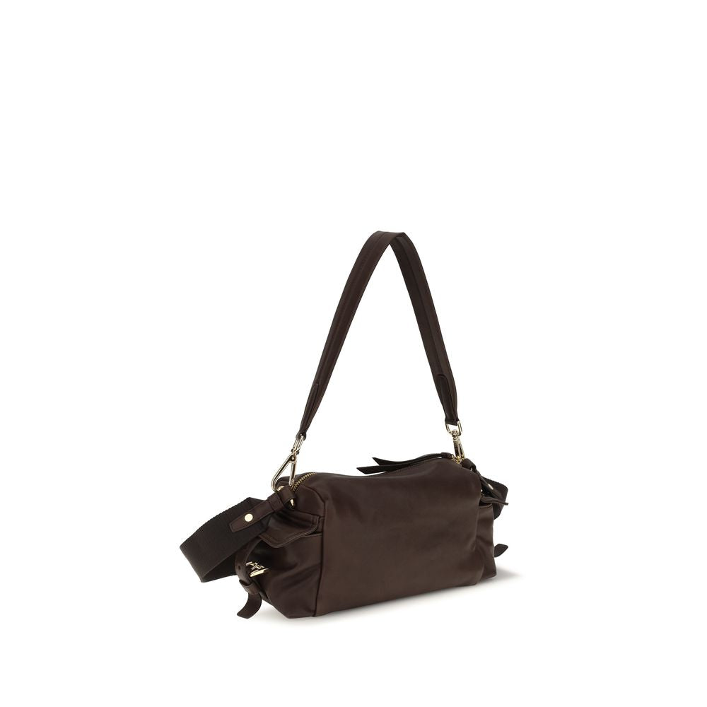 Brown Napa Leather / Calf Bos Taurus Shoulder Bag Prada