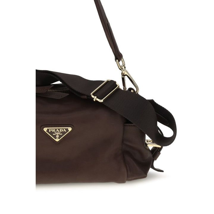Brown Napa Leather / Calf Bos Taurus Shoulder Bag Prada