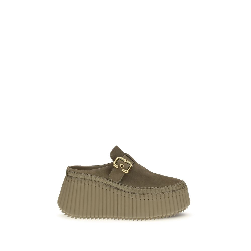 Bicolor Calf Leather Bos Taurus Mules Chloé