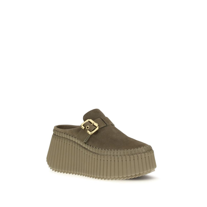 Bicolor Calf Leather Bos Taurus Mules Chloé