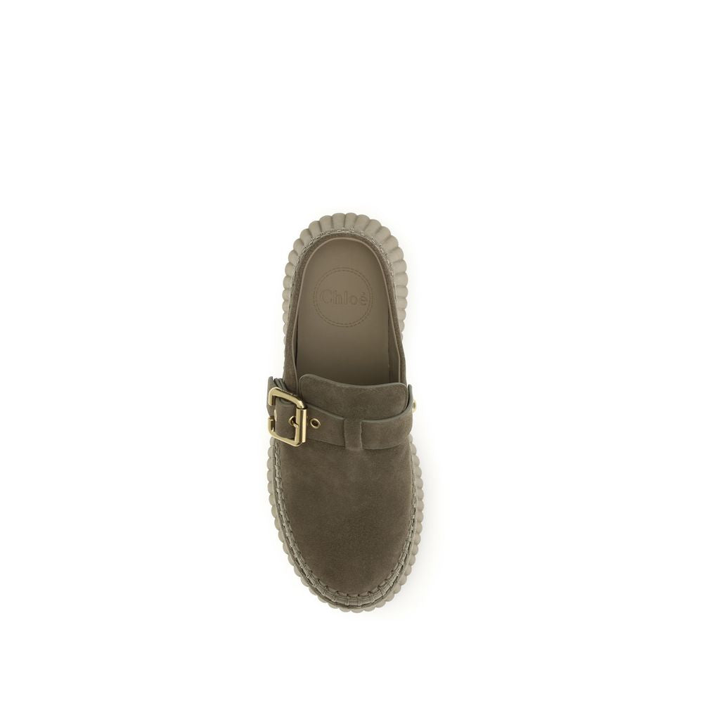 Bicolor Calf Leather Bos Taurus Mules Chloé