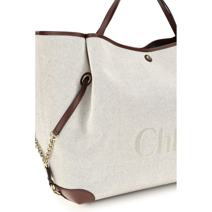 Beige Cotton Shoulder Bag Chloé