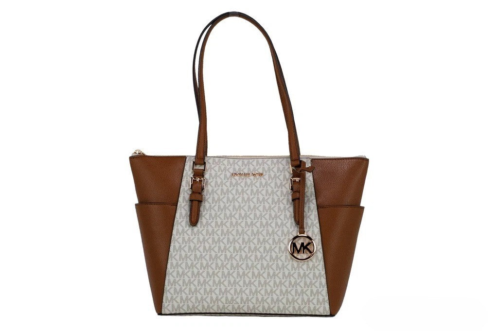 Michael Kors Michael Kors Women Leather Shoulder Tote Bag Purse Handbag+Double Zipper Wallet Michael Kors