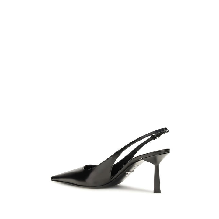 Black Calf Leather Bos Taurus High Heel Pumps Prada