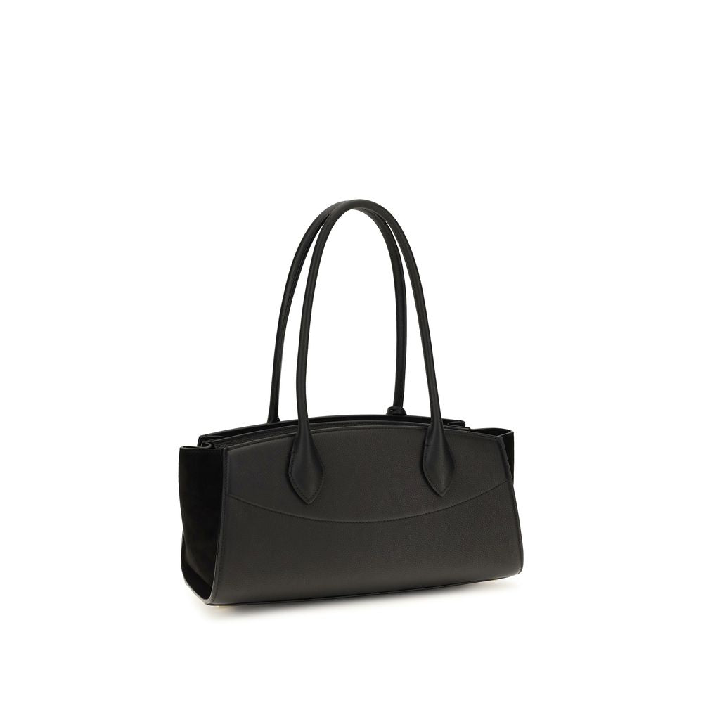 Black Calf Leather Bos Taurus Shoulder Bag Ferragamo