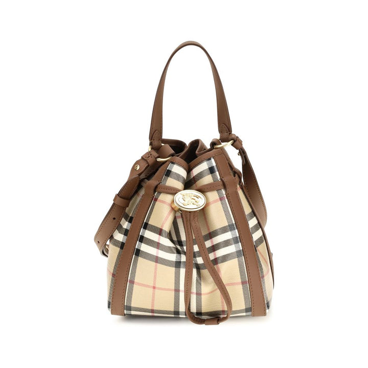 Beige Calf Leather Bos Taurus Backet Bag Burberry