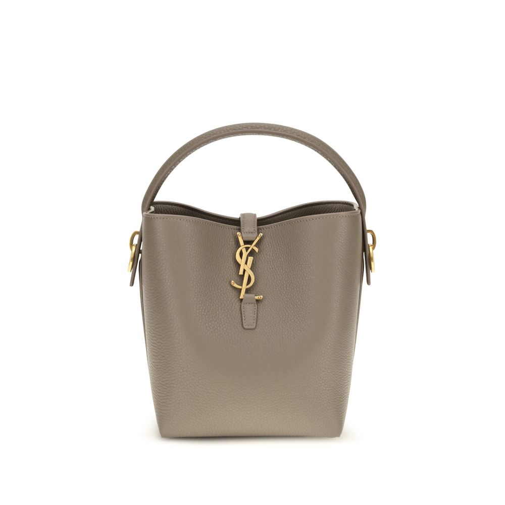 Beige Calf Leather Bos Taurus Backet Bag Saint Laurent
