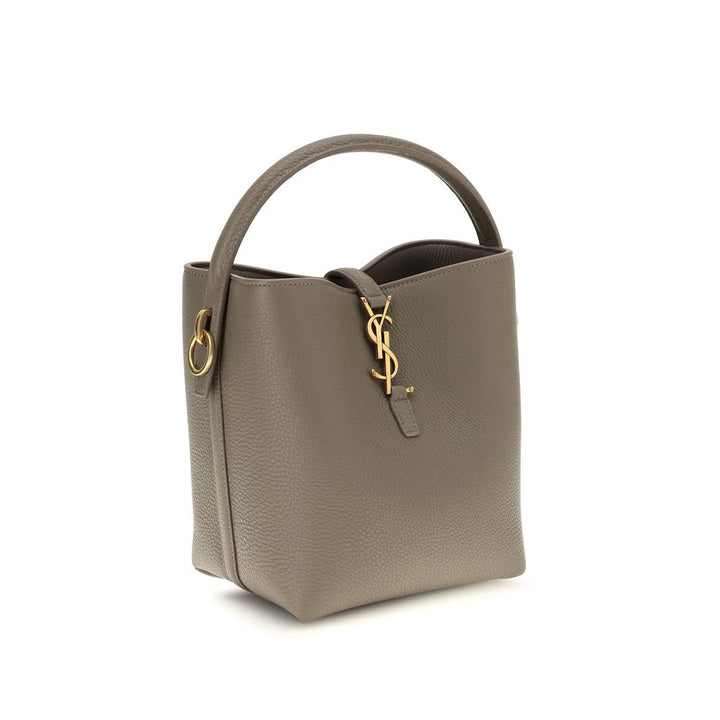 Beige Calf Leather Bos Taurus Backet Bag Saint Laurent