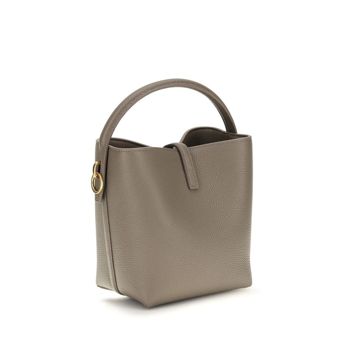Beige Calf Leather Bos Taurus Backet Bag Saint Laurent