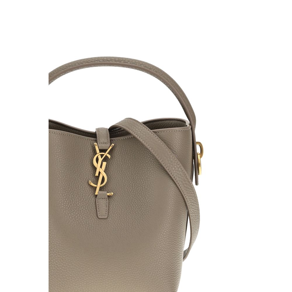 Beige Calf Leather Bos Taurus Backet Bag Saint Laurent