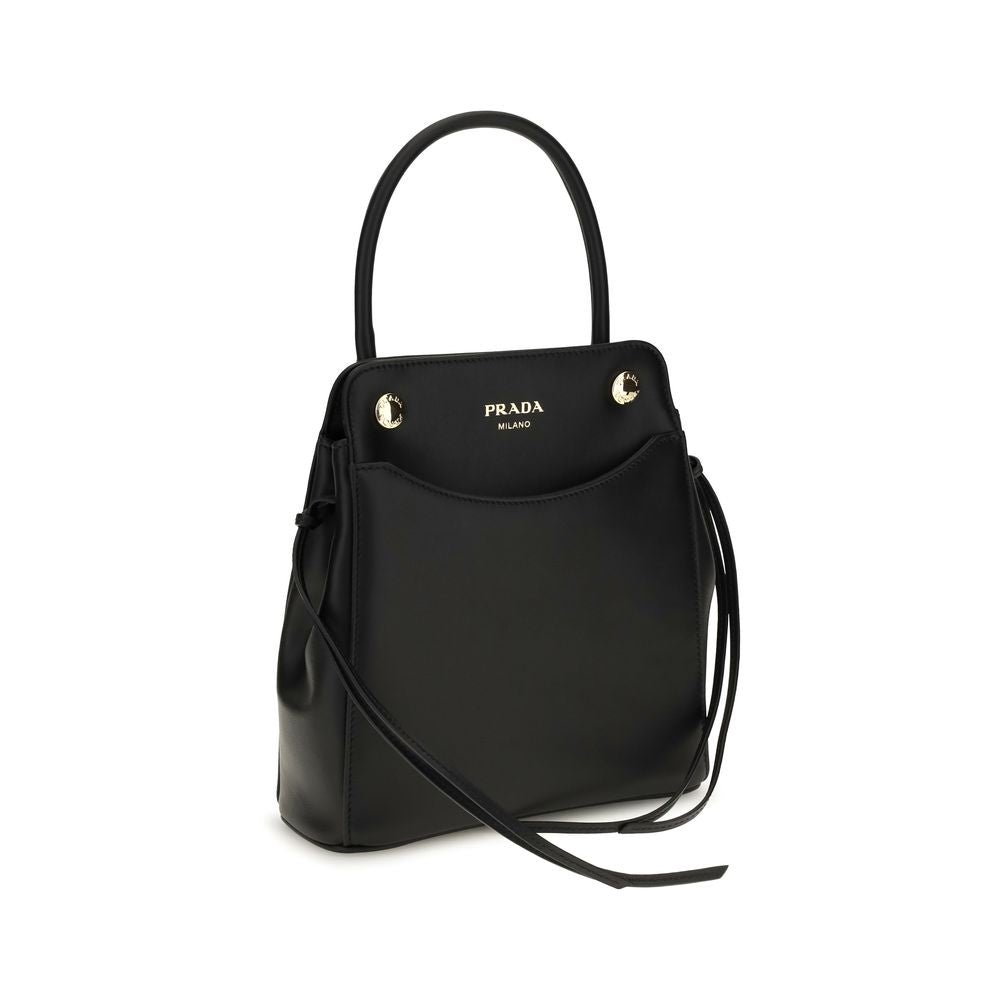 Black Calf Leather Bos Taurus Shoulder Bag Prada