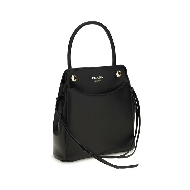 Black Calf Leather Bos Taurus Shoulder Bag Prada