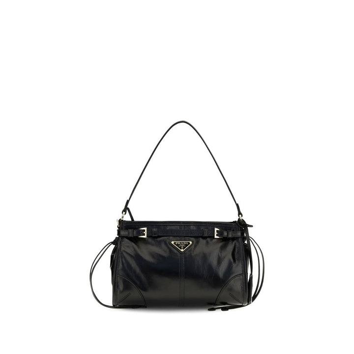 Black Calf Leather Bos Taurus Handbag Prada
