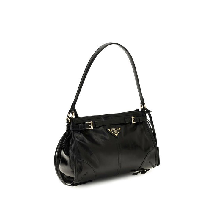 Black Calf Leather Bos Taurus Handbag Prada