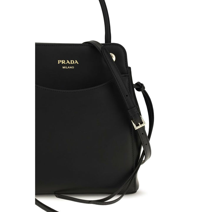 Black Calf Leather Bos Taurus Shoulder Bag Prada