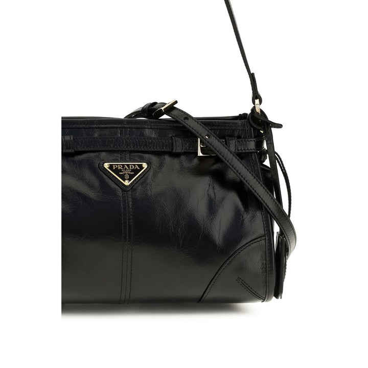 Black Calf Leather Bos Taurus Handbag Prada