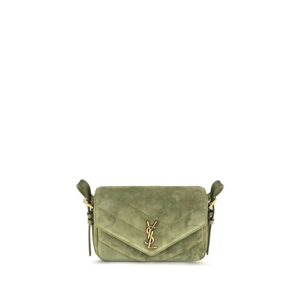 Bicolor Suede Leather Shoulder Bag Saint Laurent