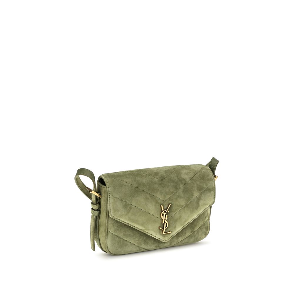 Bicolor Suede Leather Shoulder Bag Saint Laurent