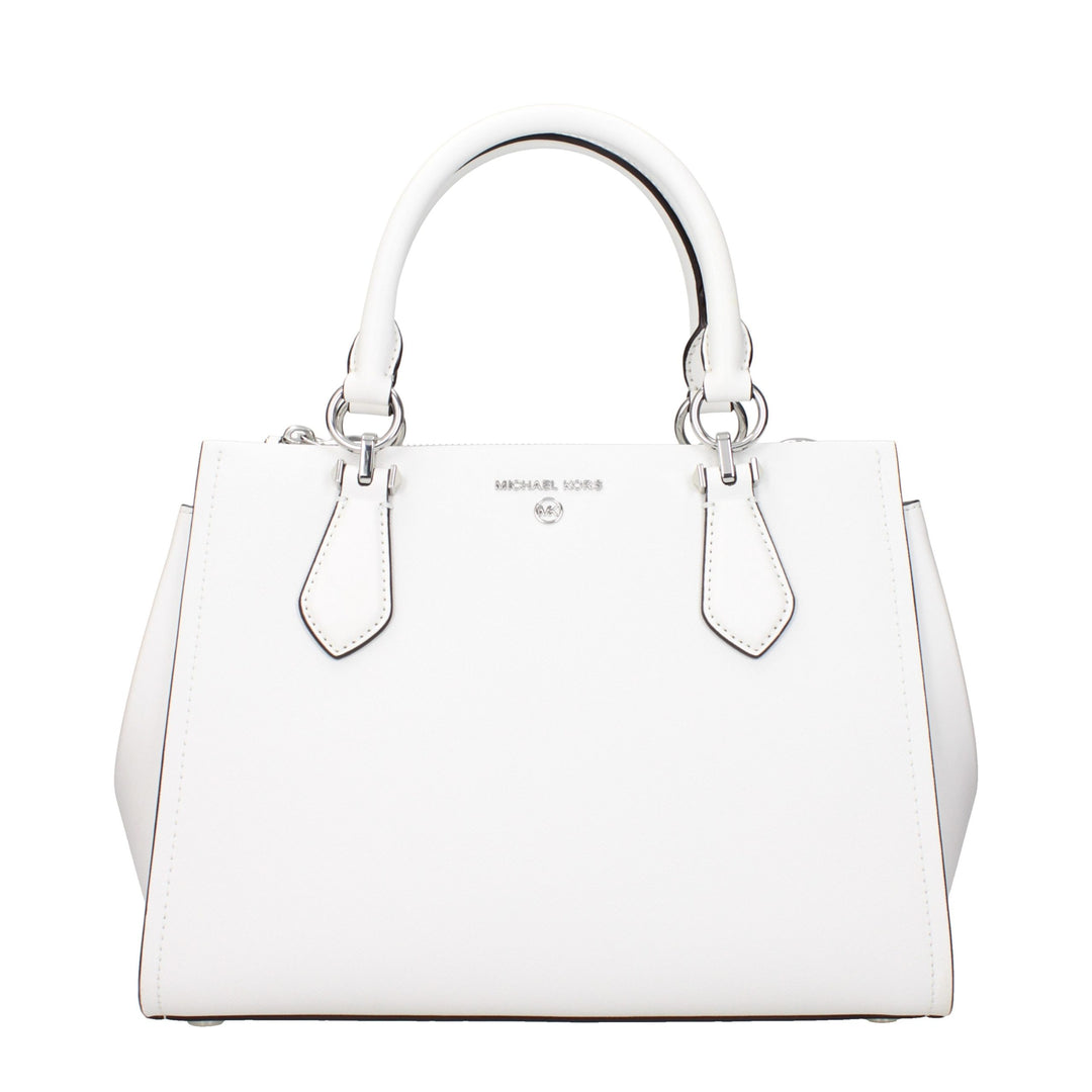 White Leather Handbag Michael Kors