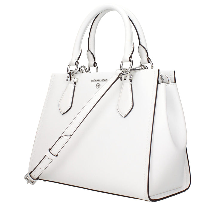 White Leather Handbag Michael Kors