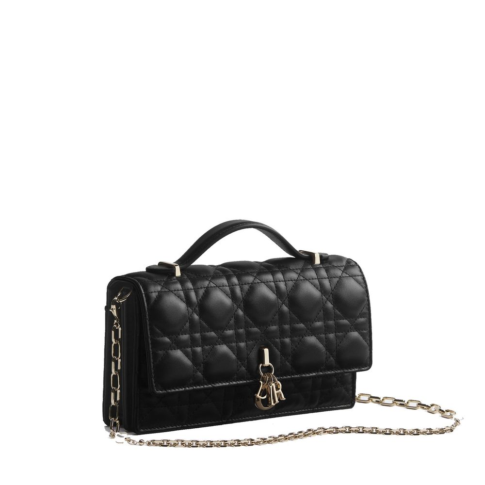 Black Leather Shoulder Bag Dior