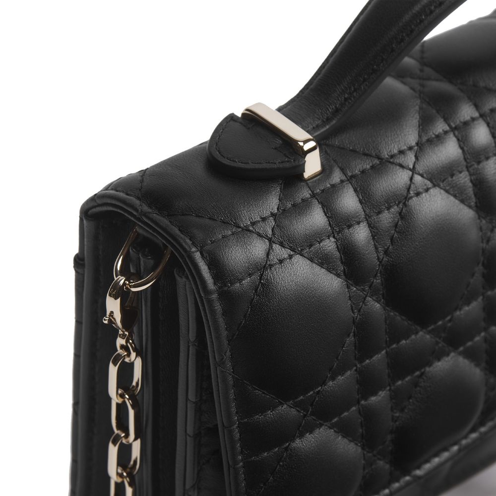 Black Leather Shoulder Bag Dior