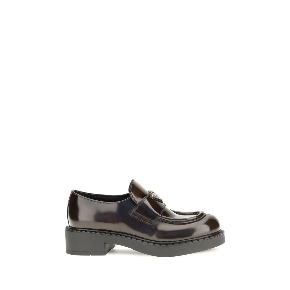 Brown Calf Leather Bos Taurus Slip-On Loafers Prada